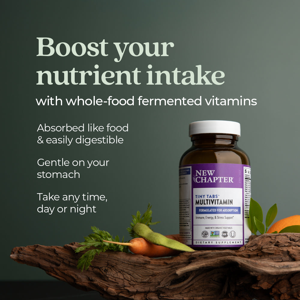 New Chapter Tiny Tabs Multi 192 Tabs Multivitamínico de alimentos integrales para el bienestar diario