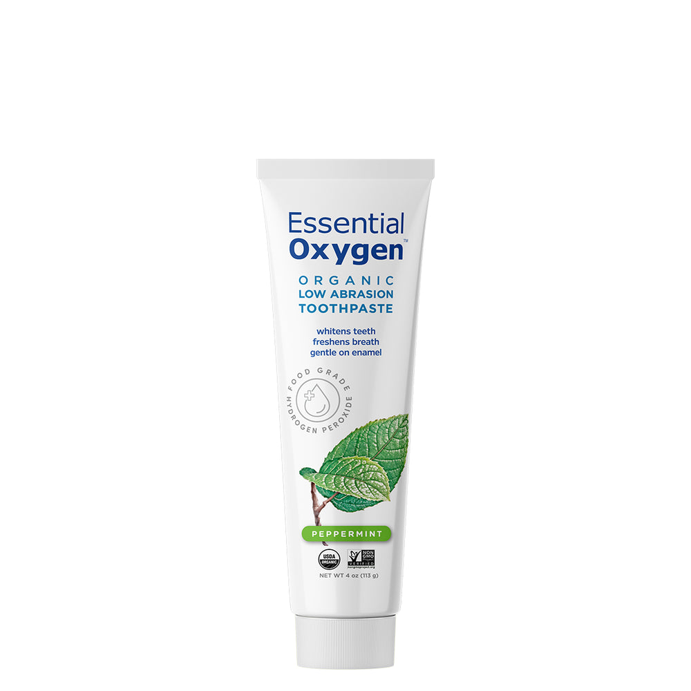 Pasta dental orgánica Essential Oxygen con sabor a menta de 4 oz que favorece un aliento fresco