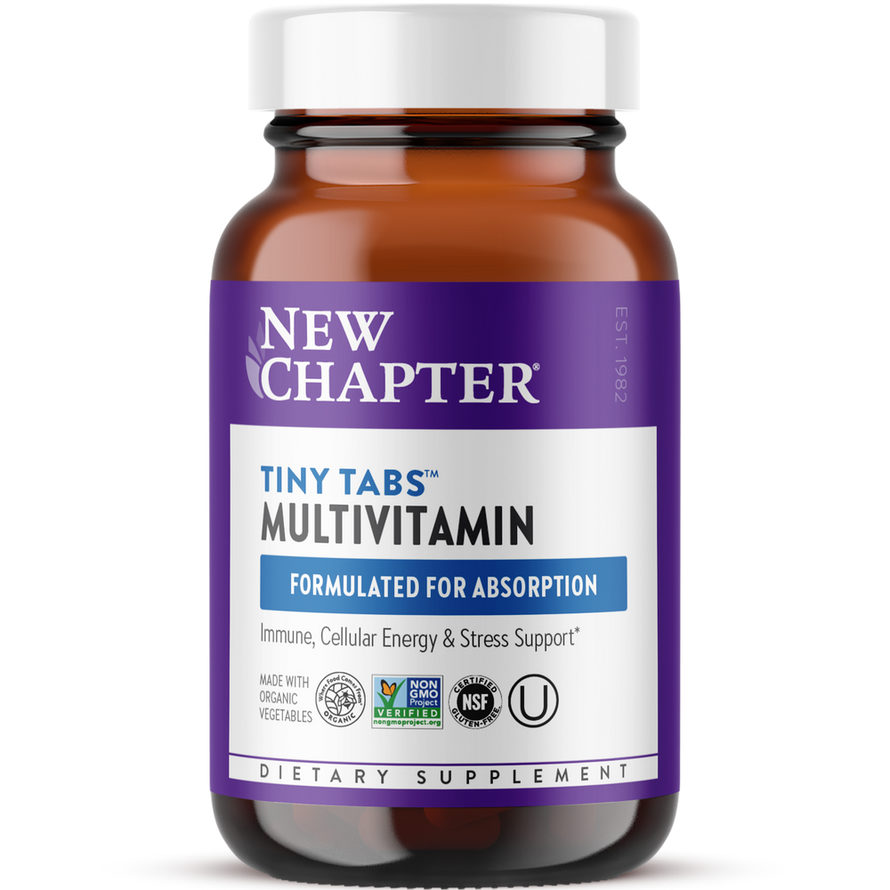 New Chapter Tiny Tabs Multi 192 Tabs Multivitamínico de alimentos integrales para el bienestar diario