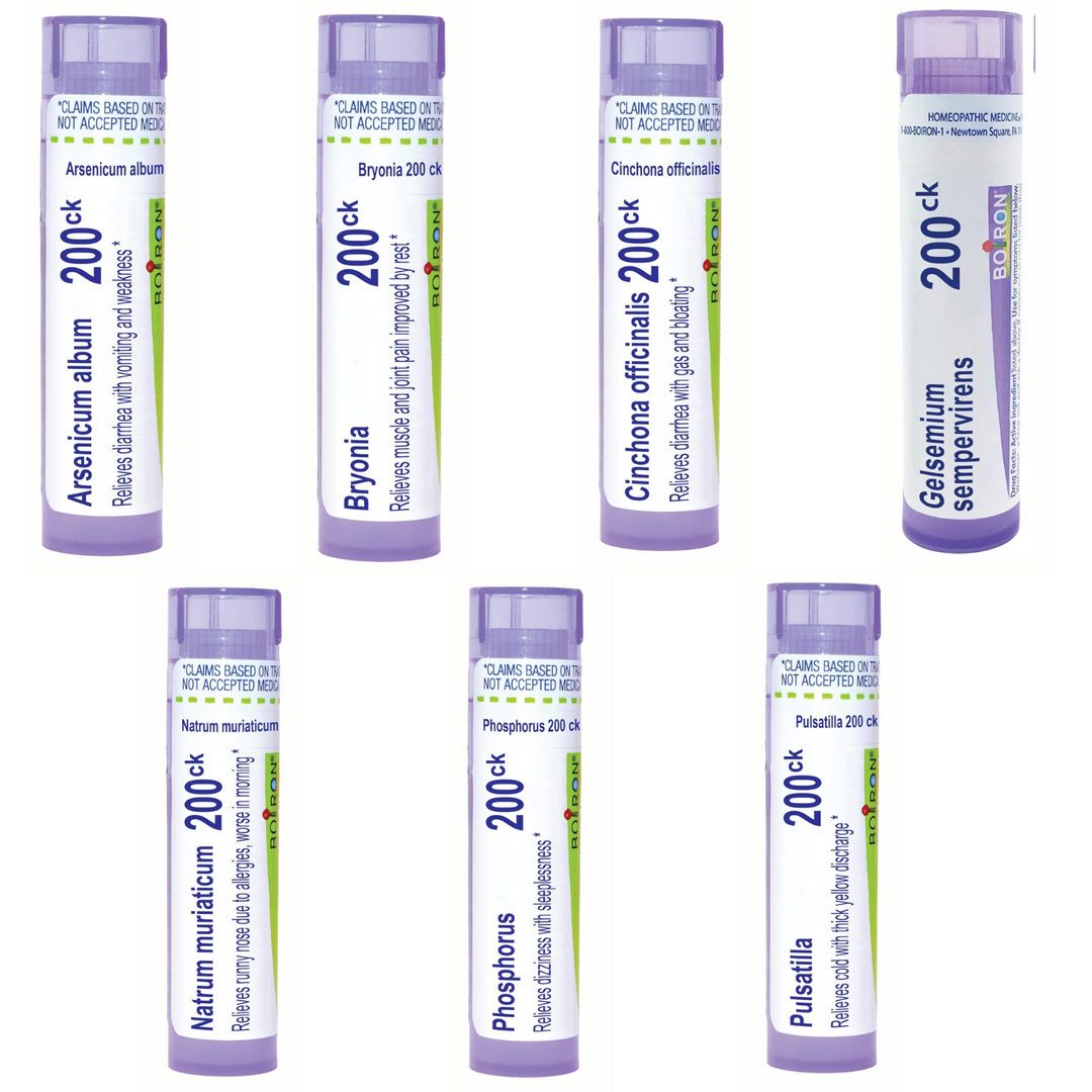 Paquete de 7 remedios homeopáticos V de Laboratorios Boiron para la temporada de resfriados