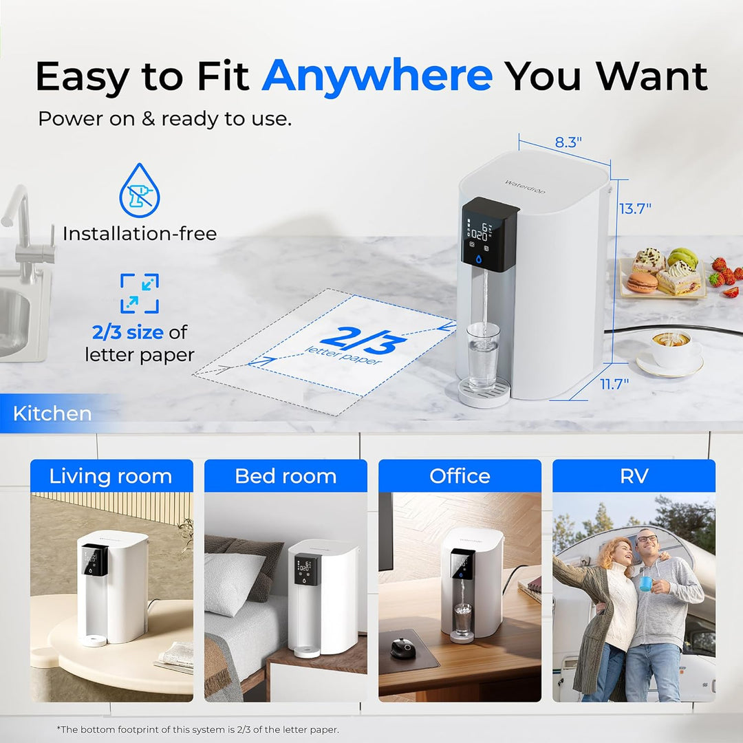 Sistema de filtro de agua alcalino de ósmosis inversa CoreRO para encimera Waterdrop C1SL