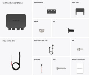 EcoFlow 800W Alternator Charger components and accessories for portable power stations.