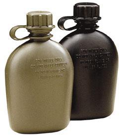 Botella de agua de plástico resistente Tru Spec Military Canteen de 1 cuarto de galón, color negro, sin BPA