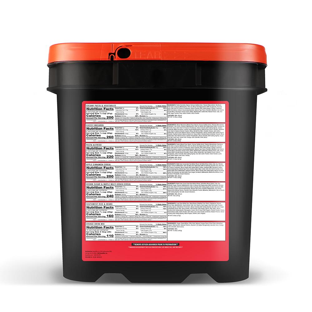 30 DAY 1 PERSON 60 SERVINGS ENTREES GRAB N GO BUCKET