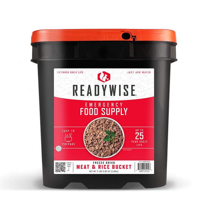 Readywise Meat and Rice Bucket 48 Meat+40 Rice Servings Freeze Dried