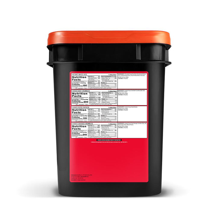Readywise Meat and Rice Bucket 48 Meat+40 Rice Servings Freeze Dried