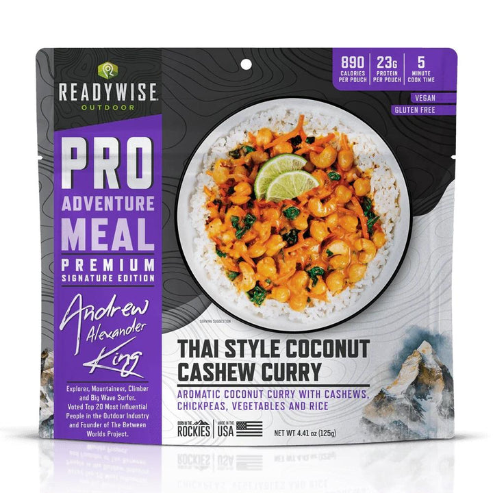 ReadyWise Outdoor Pro Meal Thai Coconut Cashew Curry single Pouch