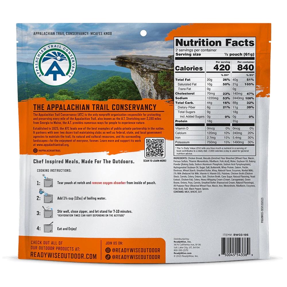 ReadyWise Outdoor Pro Meal Classic Chicken Pot Pie Single Pouch