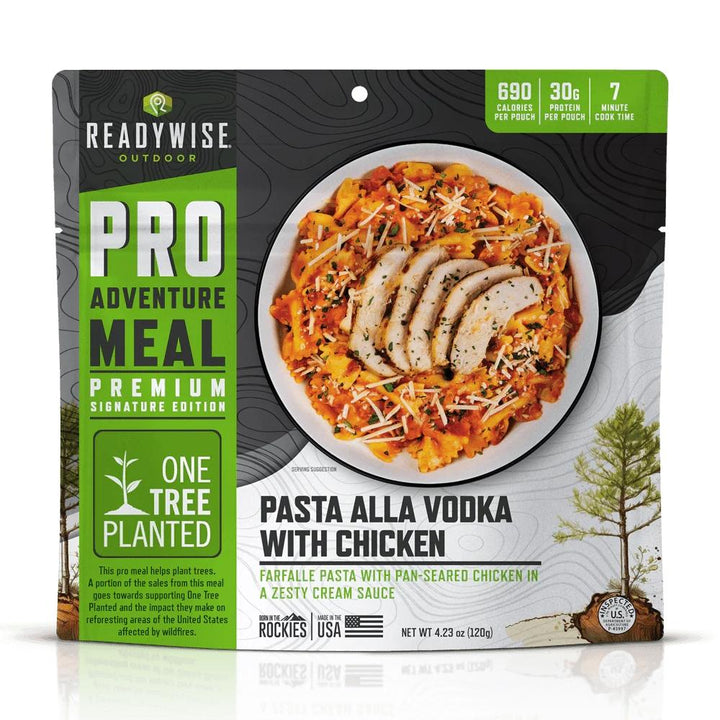 ReadyWise Outdoor Pro Meal Farfalle alla Vodka with Chicken Single Pouch
