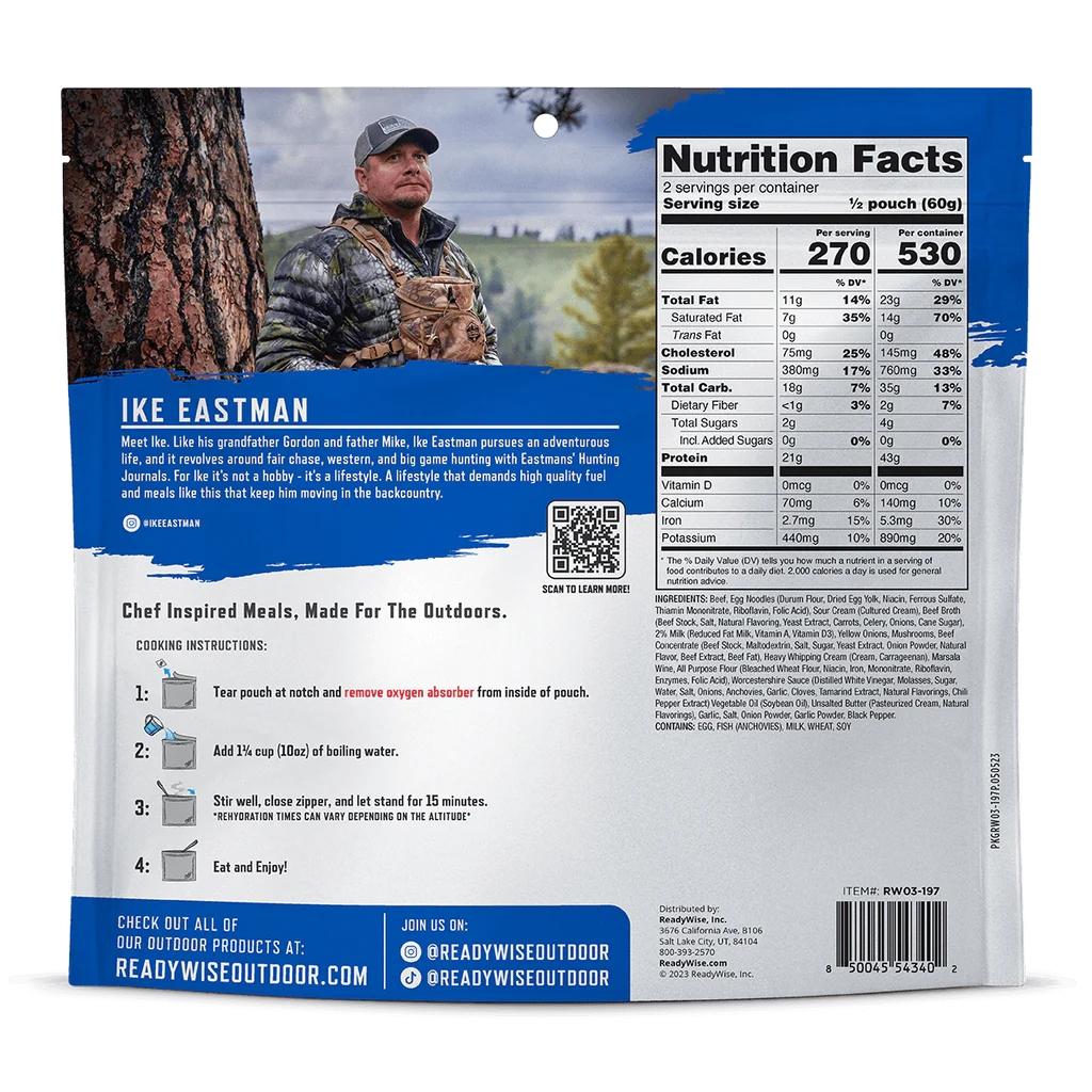 ReadyWise Outdoor ProMeal Beef Strog w/Mushroom CRM Sauce Single Pouch