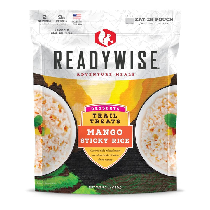 ReadyWise Trail Treats Mango Sticky Rice 57 oz Meal Pouch Quick Prep Vegan