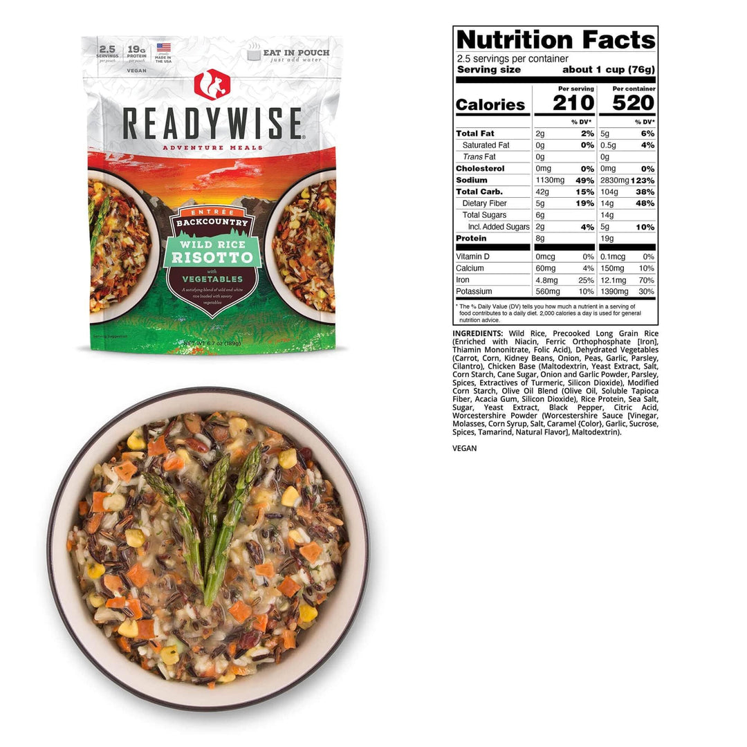 Readywise Backcountry Wild Rice Risotto with Vegetables