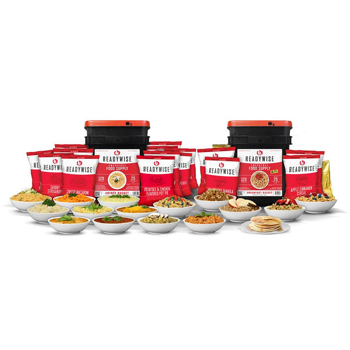 ReadyWise 240 Serving Pack 1-120 Breakfast Bucket & 1-120 Entree (2 buckets