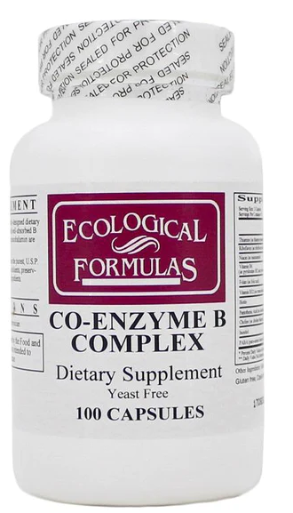 Complejo de coenzima B de fórmulas ecológicas, suplemento vitamínico esencial, 100 cápsulas