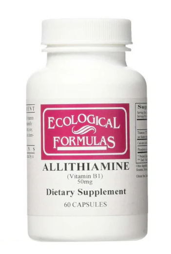 Fórmulas ecológicas Allitiamina Vitamina B1 50 mg 60 cápsulas Favorece la energía