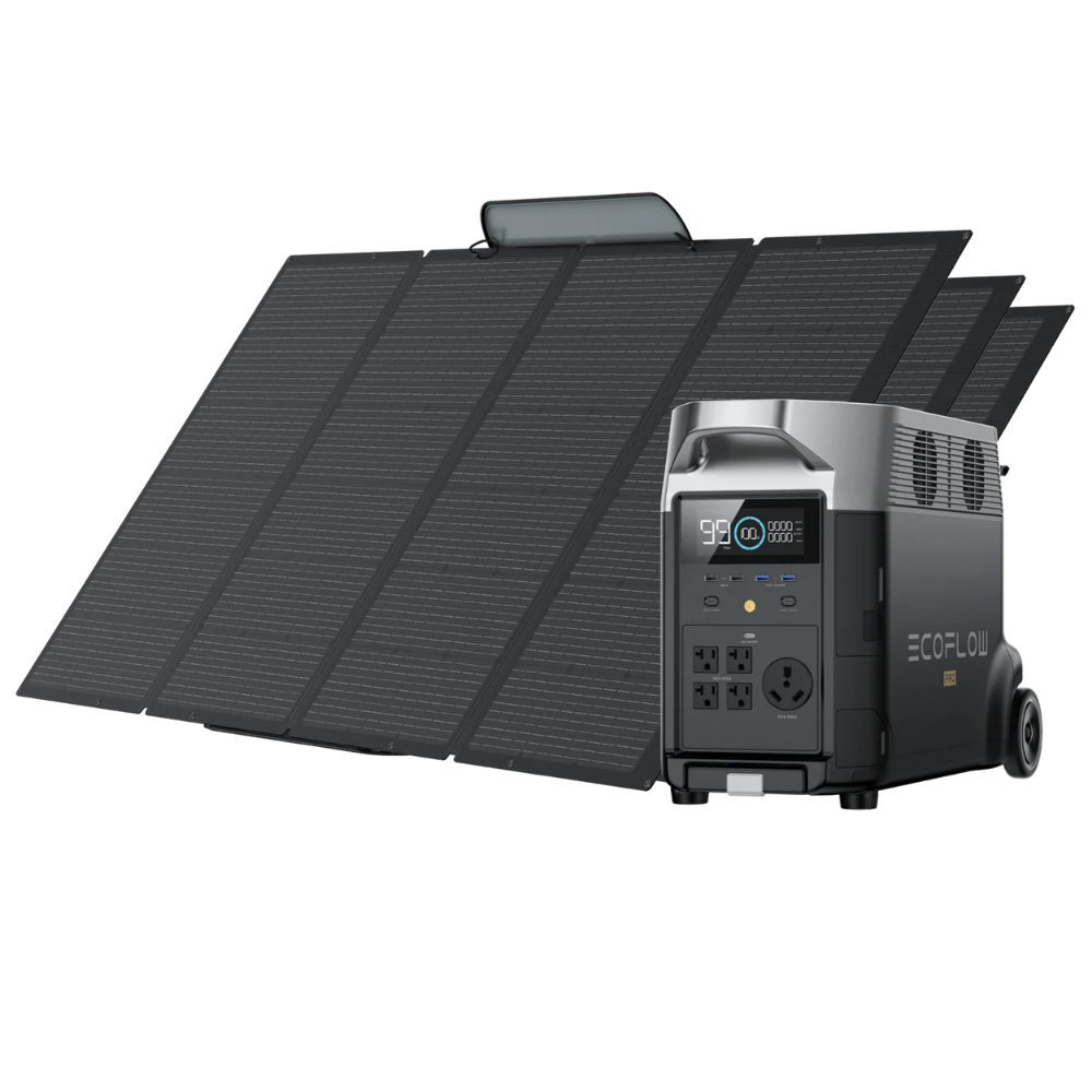 EcoFlow DELTA Pro Portable Power Station + Three 400W Portable Solar Panel 4 KIT