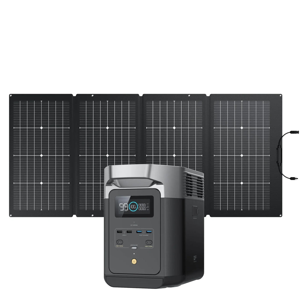 Estación de energía portátil EcoFlow DELTA 2 de 1024 Wh + un panel solar de 220 W (kit de 2)