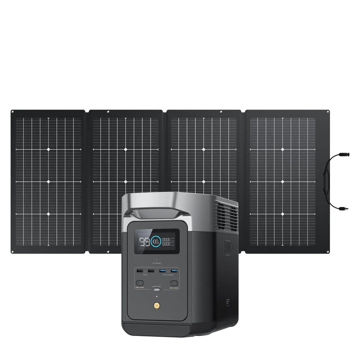 Estación de energía portátil EcoFlow DELTA 2 de 1024 Wh + un panel solar de 220 W (kit de 2)