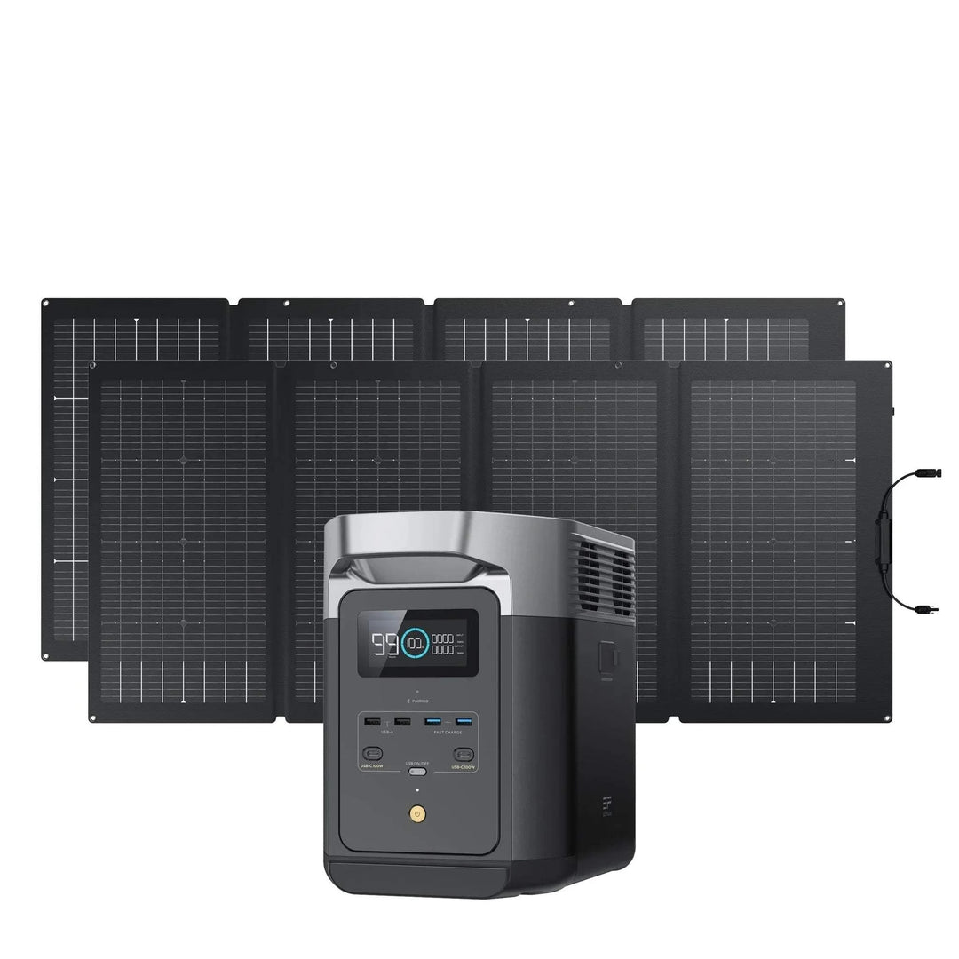EcoFlow DELTA 2 Portable Power Station 1024Wh + Two 220W Solar Panel