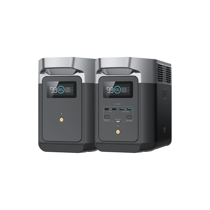 Central eléctrica X EcoFlow DELTA 2 + Un panel solar de 400 W + Una batería adicional DELTA 2