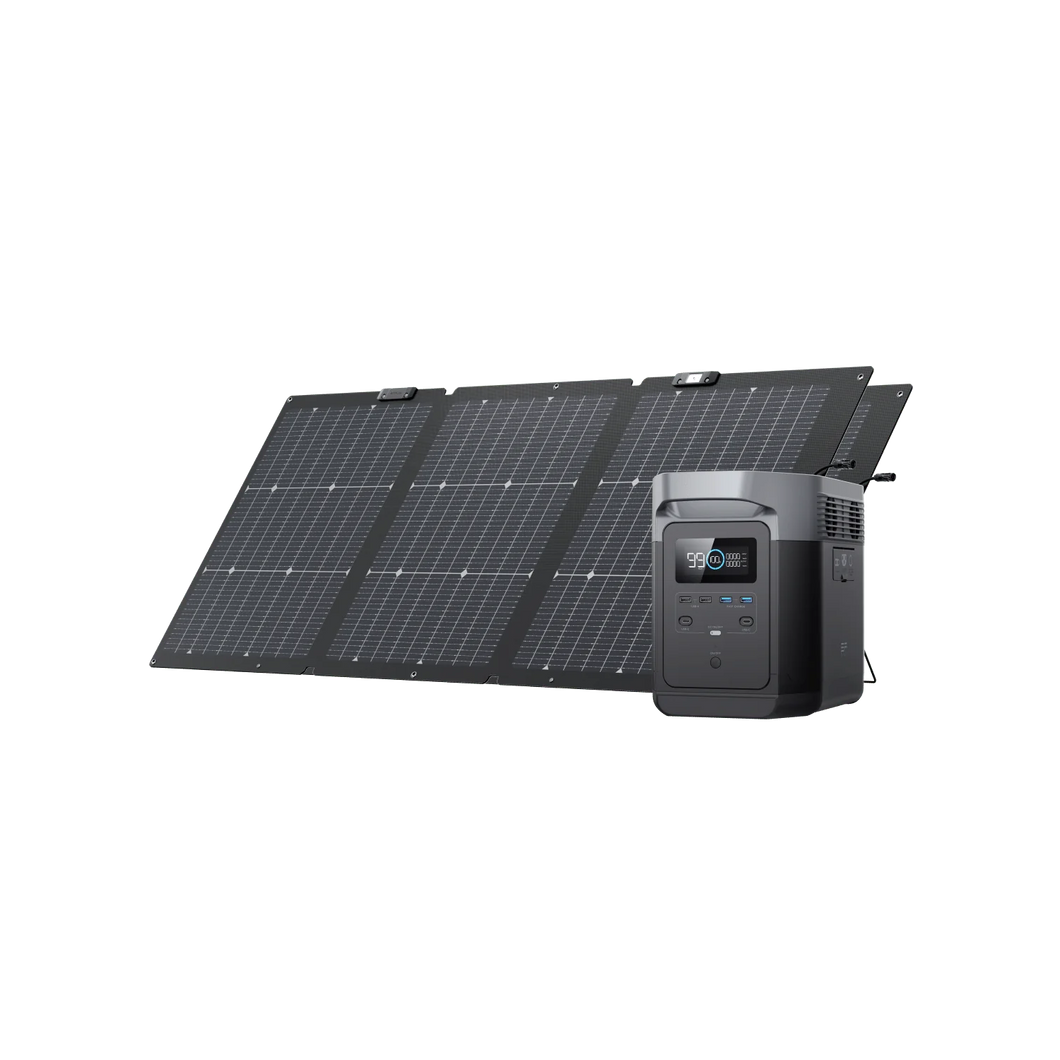 EcoFlow DELTA 1300 Portable Power Station + Two 160W Portable Solar Panel 3 KIT