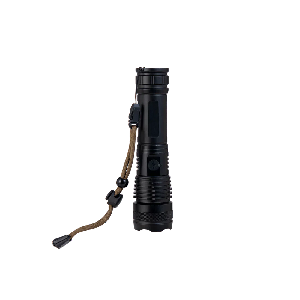 EcoFlow Flashlight Storch-B with lanyard, black, compact design.