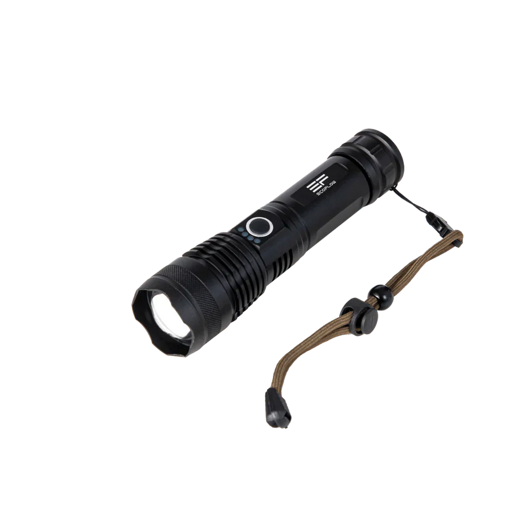 EcoFlow Flashlight Storch-B with strap, black design.