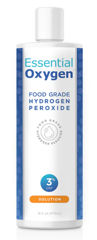 Peróxido de hidrógeno de grado alimenticio Essential Oxygen de 16 oz que favorece la higiene bucal