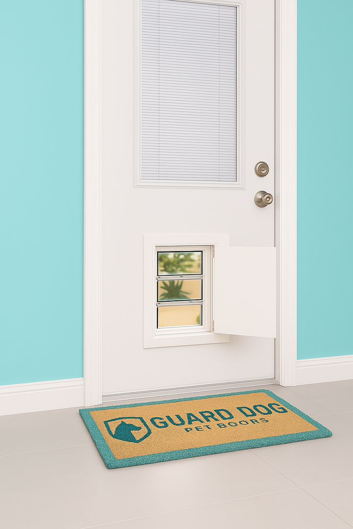 Guard Dog Pet Door – Medium Size, Secure Flush Fit, Locking Panel, Weatherproof