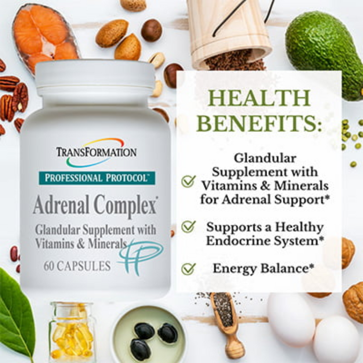 Complejo suprarrenal con enzimas de transformación que favorece la salud endocrina (60 cápsulas)