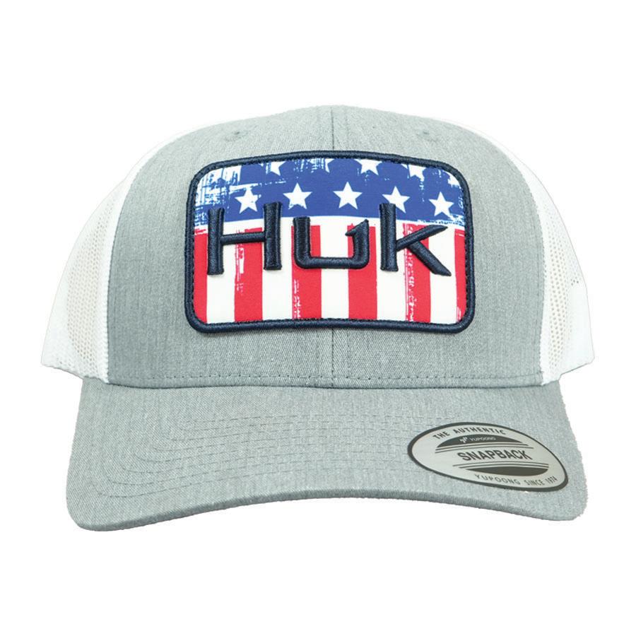 Huk Salute Trucker Hat Heather Grey One Size Comfortable Stylish Headwear