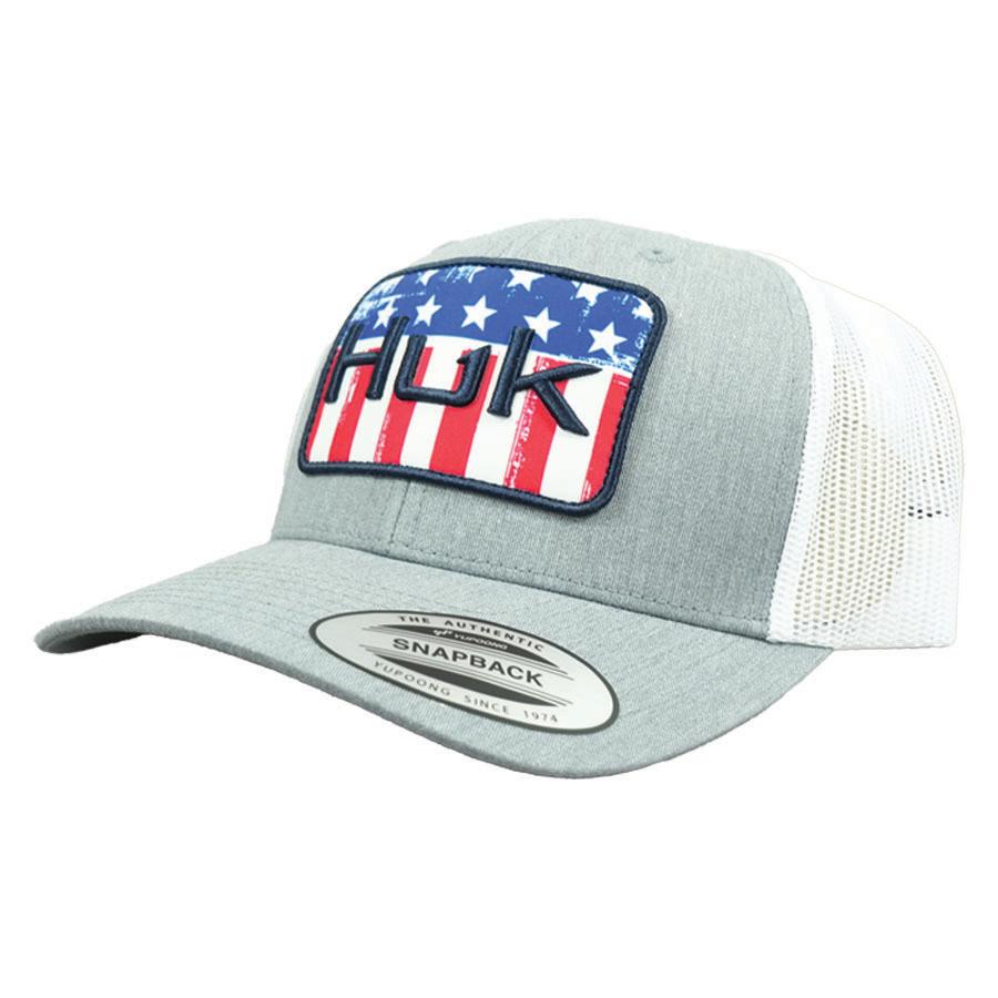 Huk Salute Trucker Hat Heather Grey One Size Comfortable Stylish Headwear