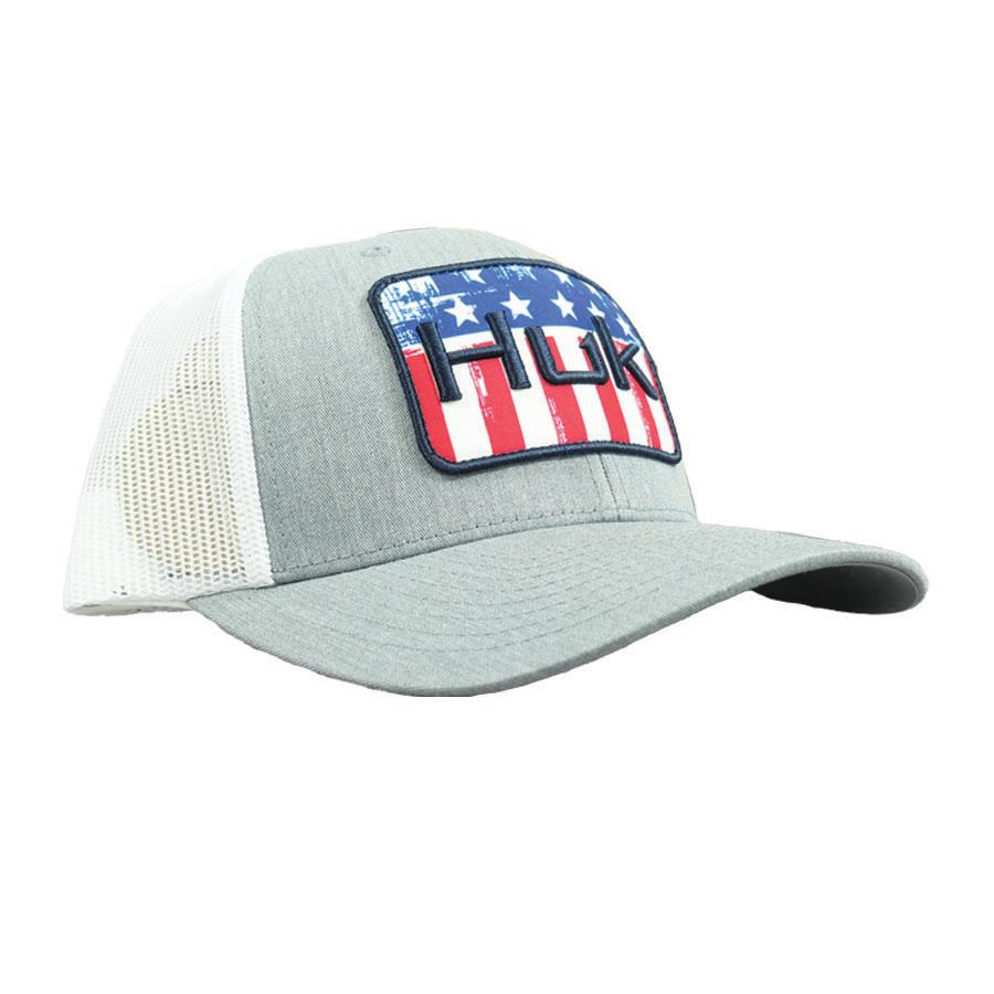 Huk Salute Trucker Hat Heather Grey One Size Comfortable Stylish Headwear