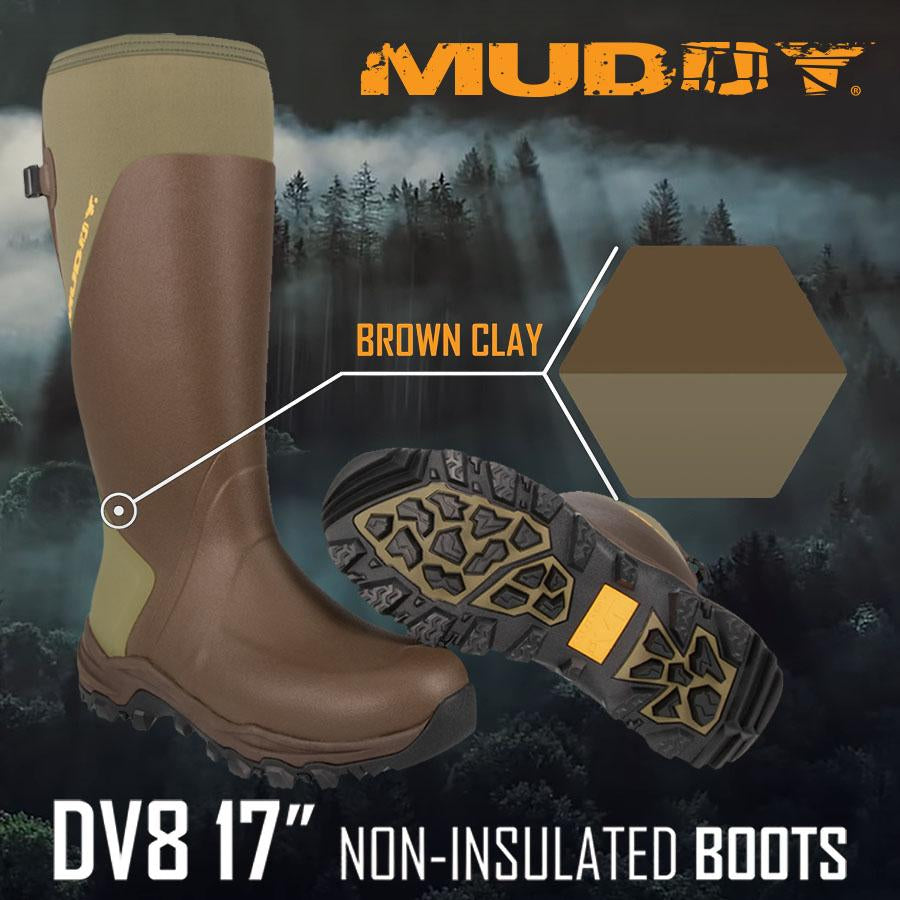 MUDDY DV8 17 Inch Non-Insulated Boots Clay Size 10D Outdoor Footwear