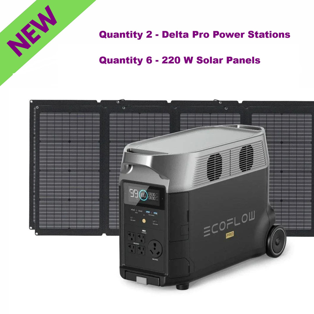 EcoFlow Delta Pro Estación De Energía 3600W Con Seis Paneles Solares 220W