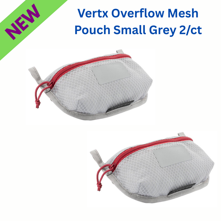 Vertx Small Overflow Mesh Pouch Grey Abrasion Resistant Storage Bag 2 Count