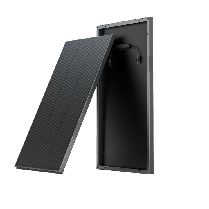 EcoFlow 100W Rigid Solar Panel x 2  and 2 feet High Efficiency All Black IP68 Waterproof