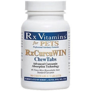 Rx Vitamins For Pets Rx CurcuWIN For Cats and Dogs 90 Chewable Tablets 2 PACK