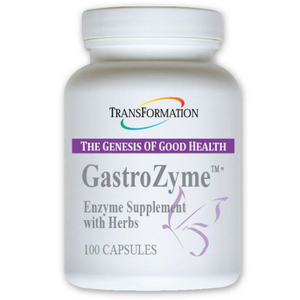 Transformation Enzymes GastroZyme Relief supplement bottle, 100 capsules, enzyme supplement with herbs, 3 pack.