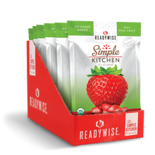 Load image into Gallery viewer, ReadyWise Simple Kitchen Organic FreezeDried Strawberry 0.7 Oz 12 PACK
