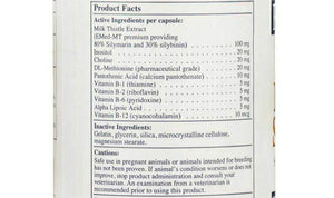 Rx Vitamins Hepato Support for Pets with Milk Thistle, 90 Caps, 2 Pack - Ingredient List.