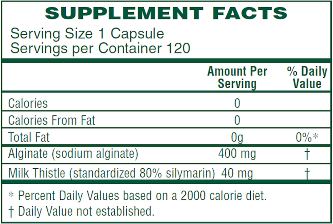 Vitaminas Rx Alginate Plus 120 Cápsulas Apoyo Digestivo