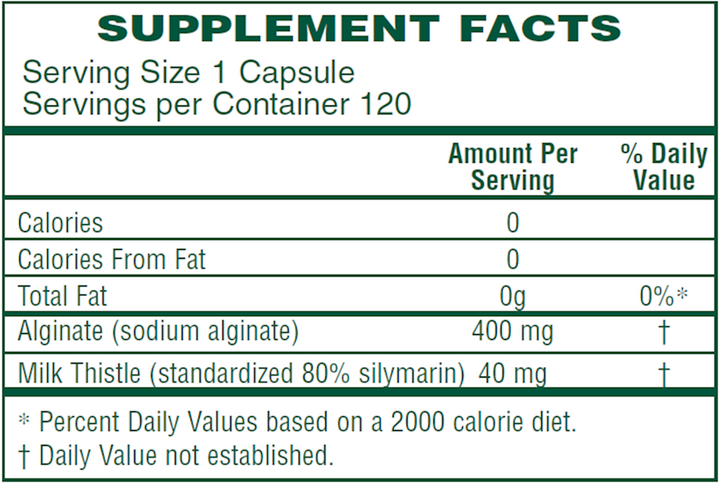 Vitaminas Rx Alginate Plus 120 Cápsulas Apoyo Digestivo