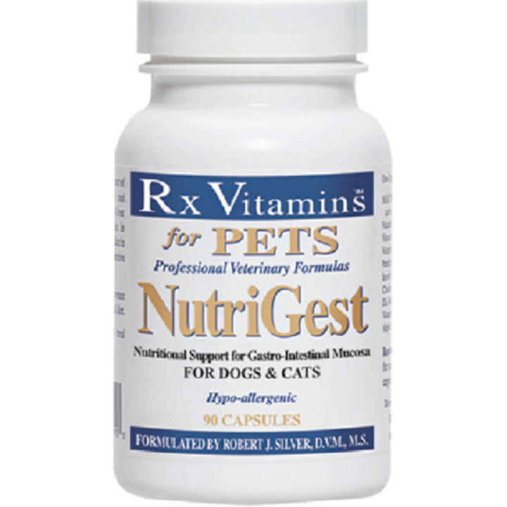Vitaminas Rx para Mascotas NutriGest 90 Cápsulas Salud Digestiva para Perros y Gatos
