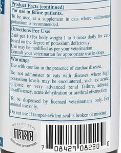 Rx Vitamins For Pets Amino B+K Supplement for Cats, 4 oz, Hypoallergenic, 3 Pack - Label Directions and Warnings.