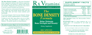 Rx Vitamins Bone Density Formula 180 Caps Helps Maintain Bone Strength