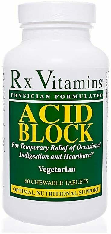 Rx Vitamins Acid Block Relief Of Indigestion 60 Chew Tabs