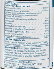 Load image into Gallery viewer, Rx Vitamins For Pets Amino B+K Cat Supplement, 4 oz, hypoallergenic formula, supports kidney health, 3-pack.
