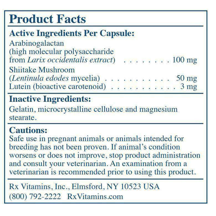 Rx Vitamins for Pets Immuno Support 60 Caps Bones Muscles For Dogs and Cats