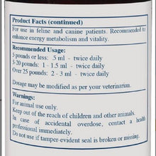 Load image into Gallery viewer, Rx Vitamins for Pets Amino B-Plex label showing usage instructions and warnings for feline and canine patients.
